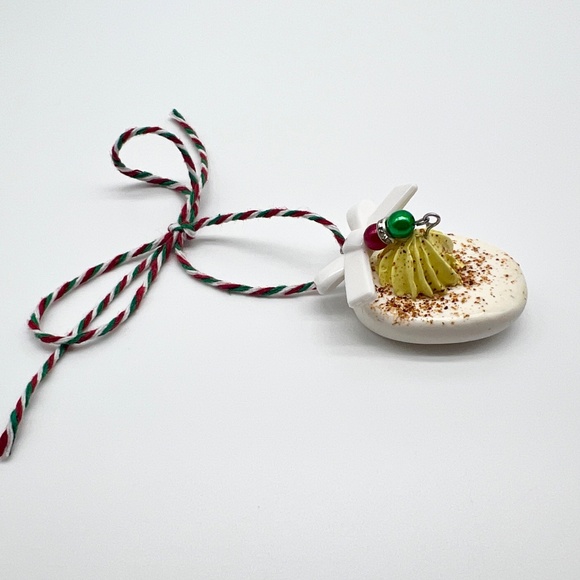 Deviled Egg Christmas Ornament – Handmade Clay Food Ornament | Funny Holiday - Picture 7 of 15